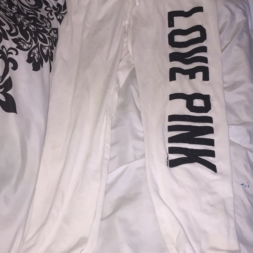 white vs pink sweatpants